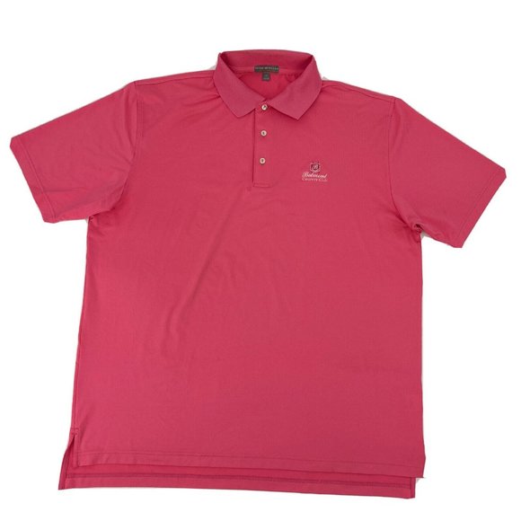 Peter Millar Mens XL‎ Pink Summer Comfort Golf Polo Belmont Country Club - Picture 1 of 9